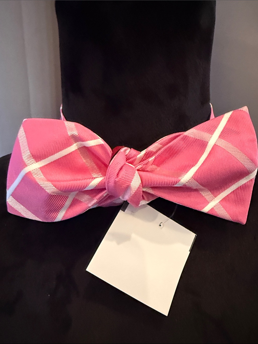 Alfani Pink Plaid Bow Headband